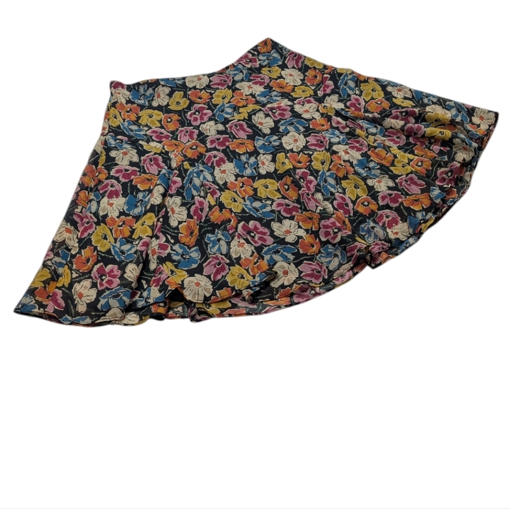 Ralph Lauren Black Label Semi Sheer, Flouncy Floral Mini Skirt. Size 4